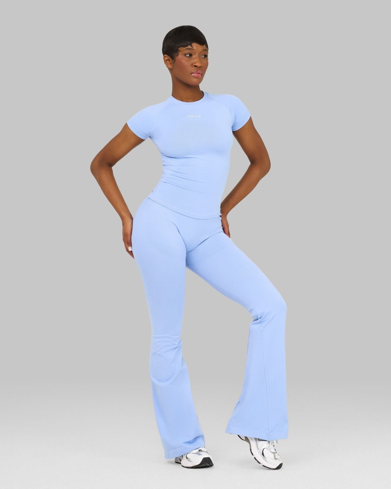 V-Waist Flared Leggings | Glacier