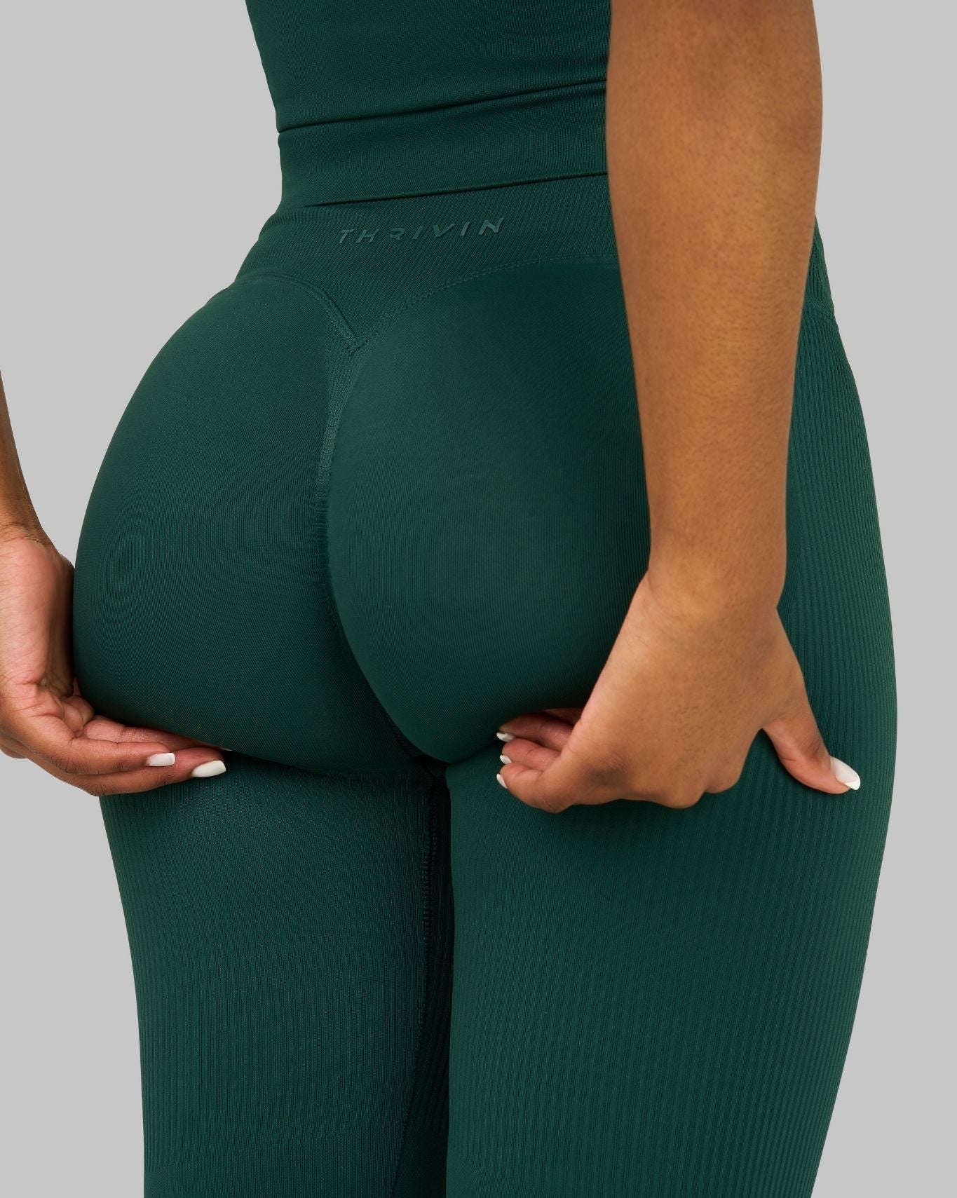 V-Waist Flared Leggings | Pine Green