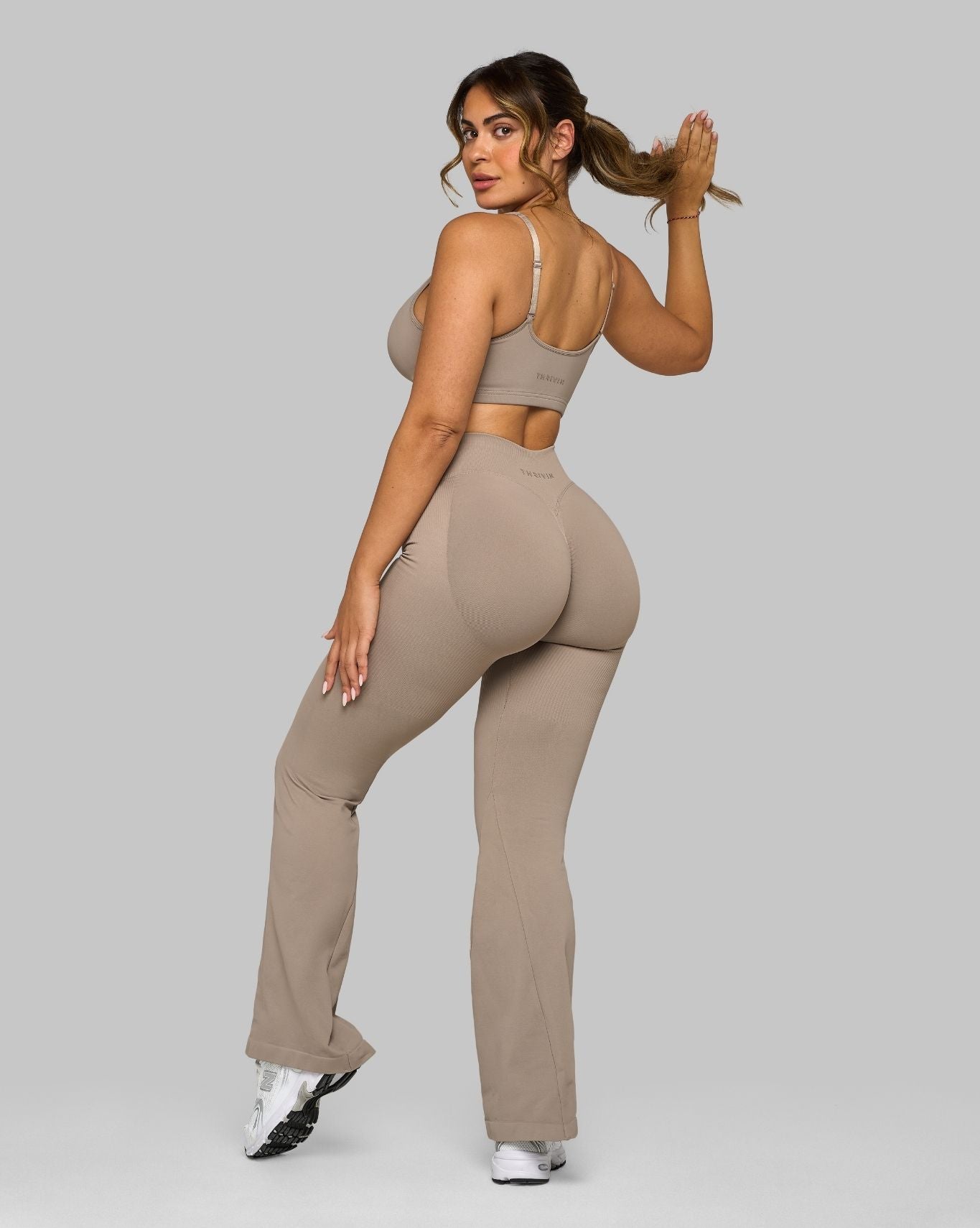 V-Waist Flared Leggings | Latte